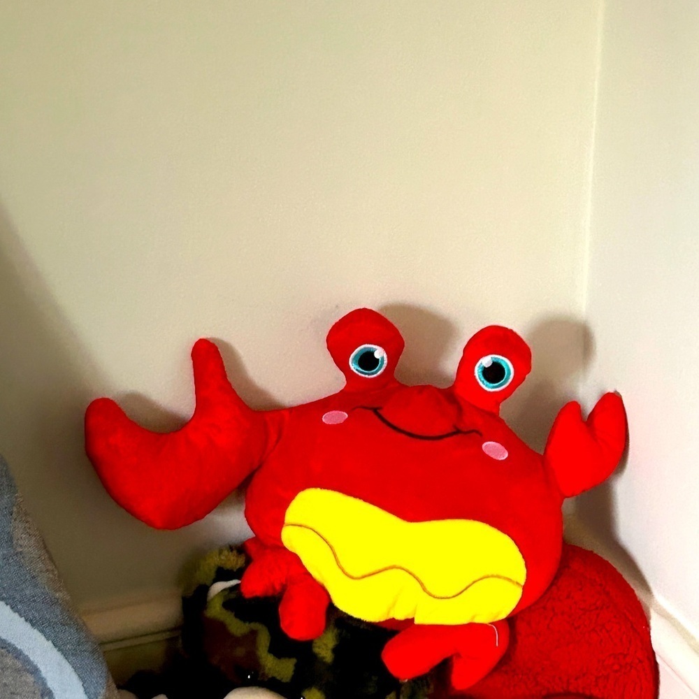 Crab Stuffed Animal PosHearts Stuffed Animal Red Yellow Blue Eyes Crab Party